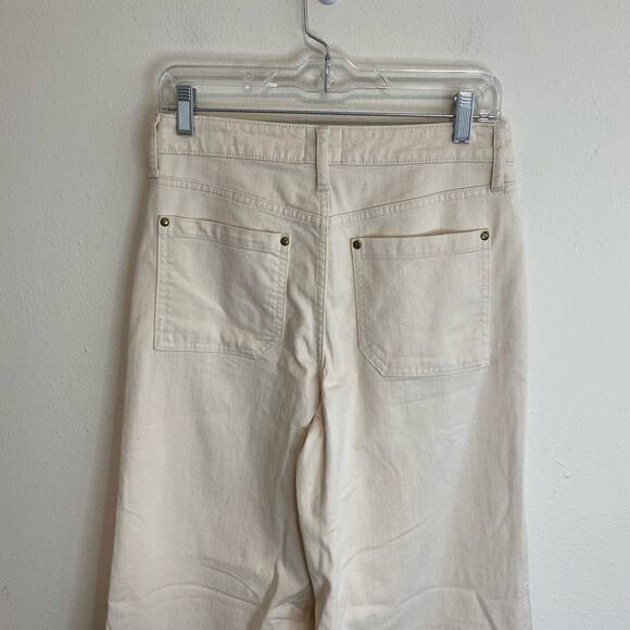 Maeve by Anthropologie Wide Leg Jeans Trouser Cream Women's Size 28 - Picture 5 of 7